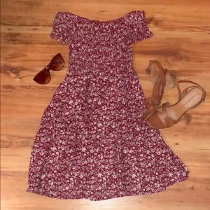 Floral off-the-shoulder dress